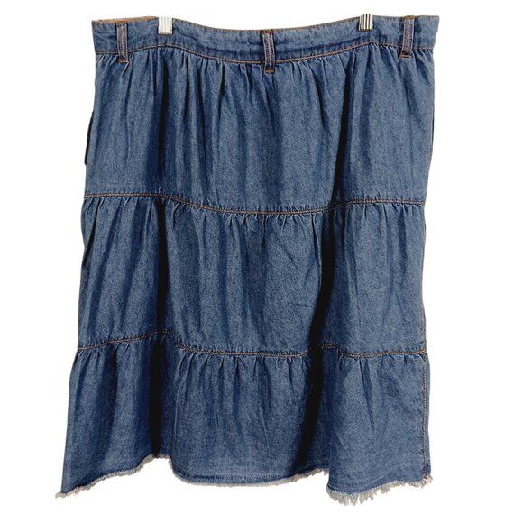 Westbound, NWT, Button Front Denim Tiered Skirt, Size PL, Country, Western - Picture 4 of 15